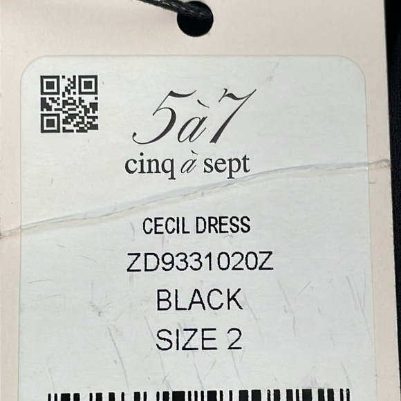 NWT Cinq a Sept Cecil Dress Black Long Sleeve Surplice Twist Front Flowy Sz 2 - Picture 16 of 16